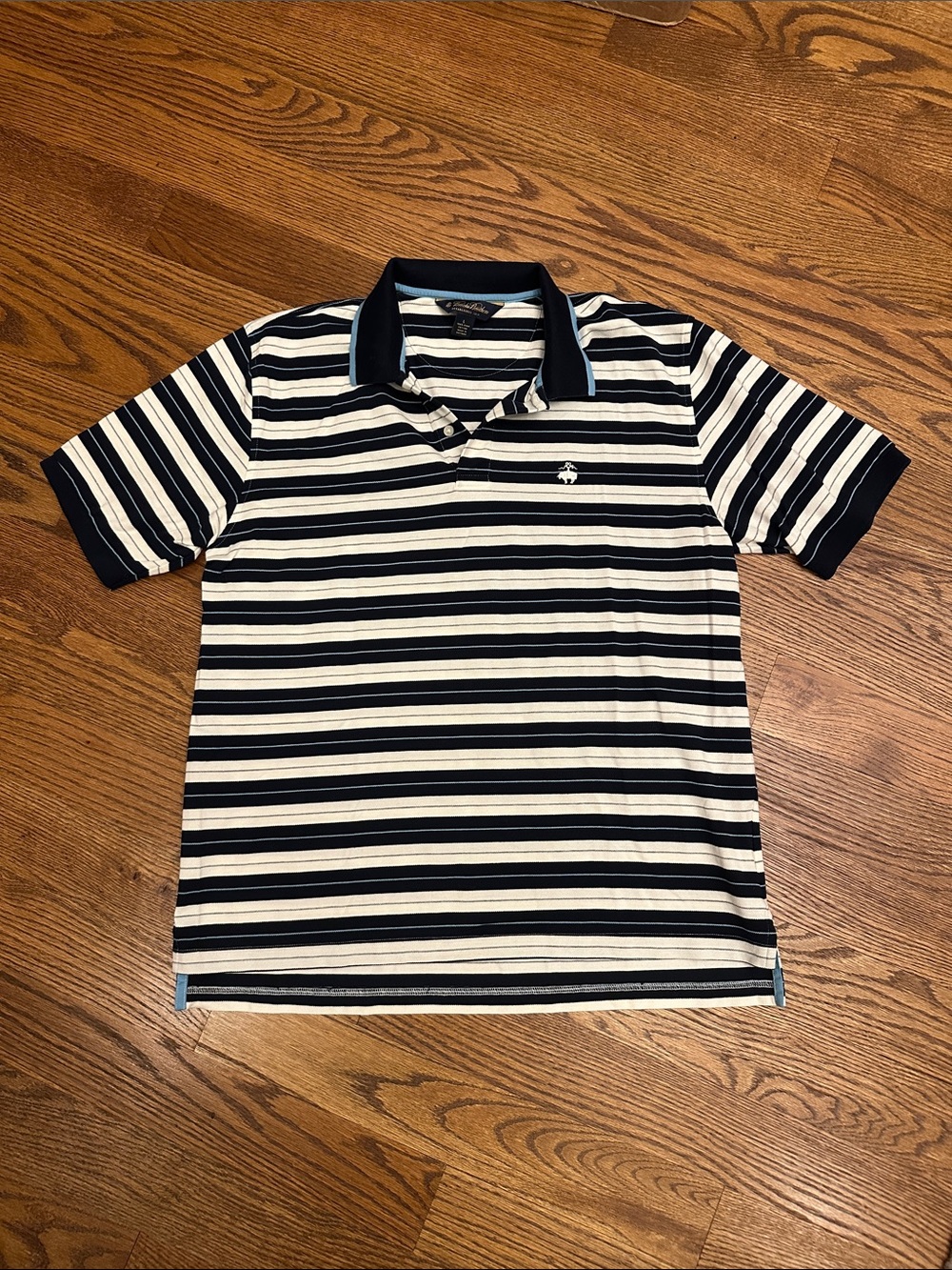 EUC Brooks Brothers Navy and White Striped Polo; L